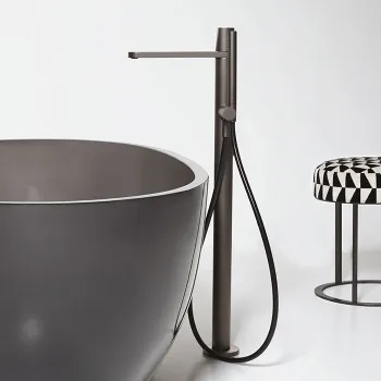 Смеситель для ванны Antonio Lupi Indigo напольный, с ручным душем, на 1 отв., излив: 285, графит А0002423788