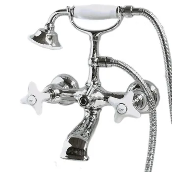 Смеситель для ванны настенный хром с душевым комплектом Devon&Devon White Rose UTWR733CR