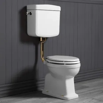 Низкая труба с механизмом слива с боковой ручкой без подводки для бачка Simas D11br бронза