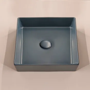 Раковина накладная ArtCeram Scalino 38х38, без отв под смеситель, без слив перелива, petrolio SCL001 42 00 petrolio САЛОН