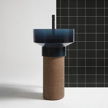 Раковина накладная ANTONIO LUPI Borghi 50х33, Cristalmood, с донным клапаном, цвет Ceruleo А0002470152