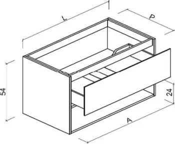 Тумба под раковину Brenta Fusion 90 см подвесной  1 ящик (FS290.90.49.W)