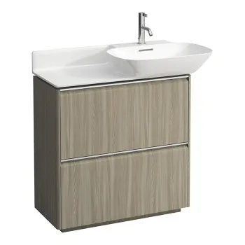 LAUFEN INO Тумба под раковину, 770x350x780 мм, 2 ящика, ручки из анодированного алюминия, подходит для раковин 813301, 813302, светлый вяз