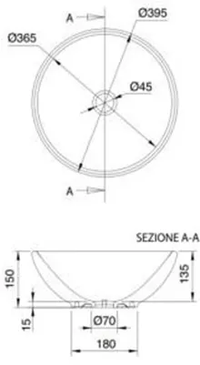 Раковина накладная Scarabeo Sfera 395 395 H150
