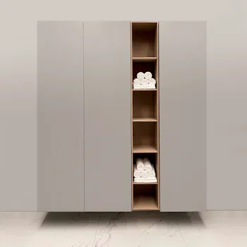 Пенал подвесной Burgbad Sys30 30хh196х37см, открытый, 4 полки, цвет: Light grey oak