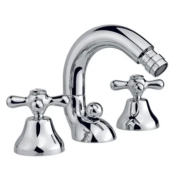 Смеситель для биде Nicolazzi Nuova Brenta на 3 отверстия, с донным клапаном, излив: 132мм, хром 2515CR