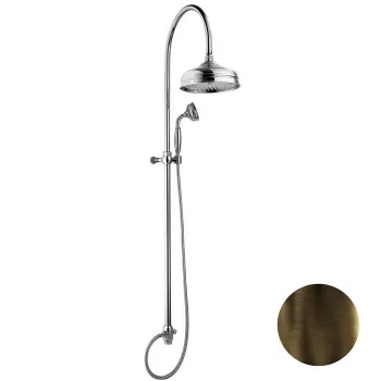 Душевая стойка с верхним душем Nicolazzi Doccia 30см, с переключателем и ручным душем, тёмная бронза 5712WSDB30