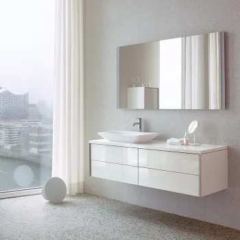 Duravit Viu Раковина накладная 600х415х100мм, без перелива, без отв, с креплением, выпуск с керамической крышкой,  с покрытием WG, цвет: белый