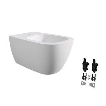 Биде подвесное Alice Wunder 53х31, с набором для крепления, белый матовый, 45010109SET