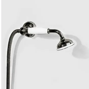 Лейка с гибким шлангом Devon&Devon выпуском-держателем настенным ручка белая никель блестящий UTCI220NKS