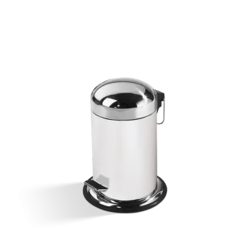 Ведро Decor Walther TE 30 17xh31 с педалью и крышкой, белый/сталь полированная 608173