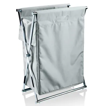 Корзина для белья Decor Walther Cross 507793 хром / тростник серый