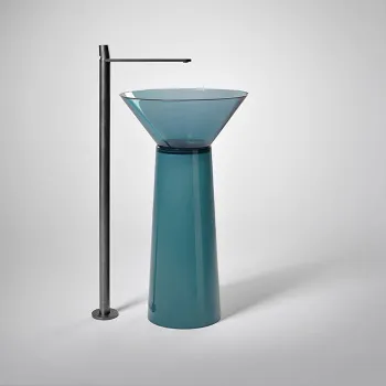 Раковина на пьедестале Antonio Lupi Albume 48х65, без отв., Cristalmood, Petrolio А0002423378