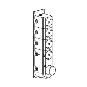 Встраиваемая часть для термостатического смесителя Carimali 4 выхода G 1/2 установка вертикальная W21048