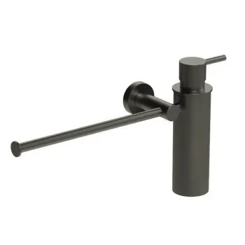 Полотенцедержатель с дозатором для жидкого мыла Colombo Plus подвесной, PVD графит шлифованный W4975.GM