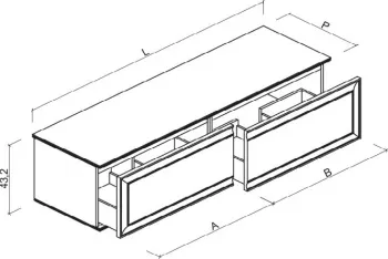 Тумба под раковину Brenta Lester 100 см подвесной глянцевый 2 ящика (LR050.100.50.49.G)