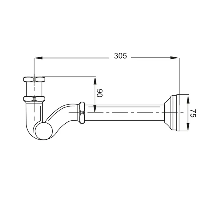 Сифон для раковины Fima Carlo Frattini Complementi Bagno с доступом сзади, без слива, труба 24, S-образный, хром F402CR
