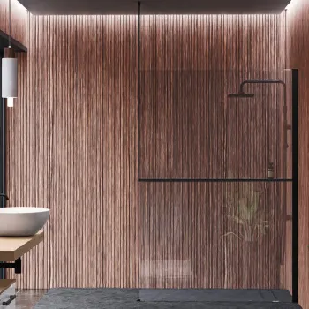 Рама для душевого ограждения Novellini Kuadra H 1600х3000, с свободным входом, правая, с креплением к потолку, с полкой, черный матовый R80KUFRISOFD-H 160/300