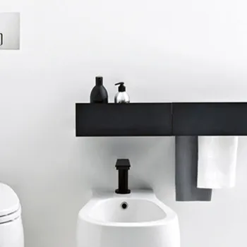 Полочка Agape Sen 40см, с удлинённой передней частью 60см, черный ASEN0921NS