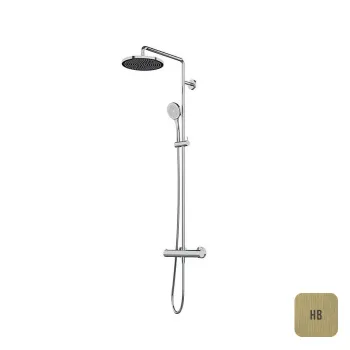 Термостатическая душевая колонна с функцией VELVET Almar 230, high brass brushed pvd E405002.HB