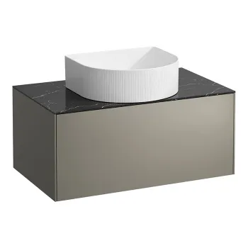 Laufen SONAR шкафчик под раковину, 775х455х340 мм, 1 ящик, с отв. в центре,  для 812340, 812341, 812342, 812343, титан и черный мрамор