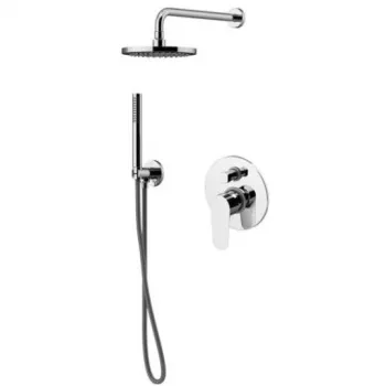 Комплект для душа Gattoni H2omix7000 на 2 выхода, руч душем 6386/PD с держ. и верхним душем 250, хром 7009070C0 (KTH715/PDC0)