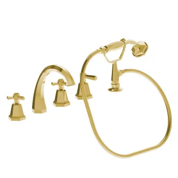 Смеситель на борт ванны Stella Eccelsa на 4 отверстия 3256TR2/307, без излива, золото 24К EC 02315 AU00