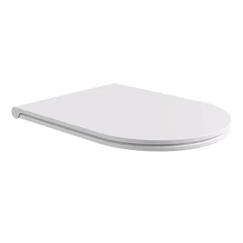 Сиденье с крышкой для унитаза Alice Hide Round, тонкое, с микролифтом, белый матовый, крепления хром, MC3109S