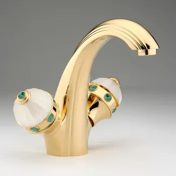 Смеситель для раковины THG Amboise Malachite A1J-F01-2155 полированное золото