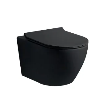 Унитаз подвесной NEMO  Черный матовый подвесной унитаз 530360360 TORNADO смыв c крышкой-сиденьем So 882-2YB/1 (УЦ)
