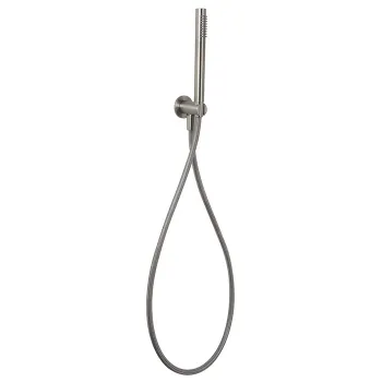 Душевой комплект с ручным душем Fima Carlo Frattini Spillo Steel шлангом 1500 и настенным держателем с подводом воды, INOX F2951/4INOX