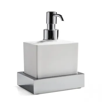 3SC SK 3.0 Дозатор подвесной из белого композита 12хh18x9 см, цвет хром