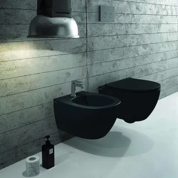 Унитаз подвесной Globo 4ALL MDS03.AR с системой скрытого крепежа, черный матовый