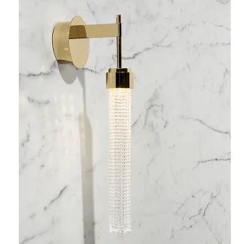 Светильник настенный Oasis Flute Down 130х145х422 стекло Rhombus, фурнитура золото 5HLDUA1DFROR