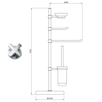Держатель для ершика и туалетной бумаги Nicolazzi  Напольный 1496BCR