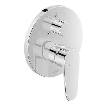 Duravit B.1 Смеситель для ванны скрытого монтажа (наружная часть круг) с переключателем и перепускным клапаном, цвет: хром