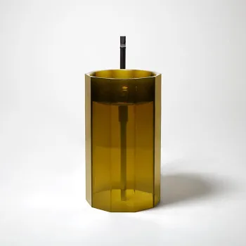 Раковина Antonio Lupi Vitreo 50х89, без отв., слив в пол, Cristalmood, Ocra А0002423944