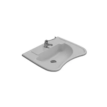 Раковина подвесная Globo Ausilia 67х53.5хh21см., c 1 отв., без перелива, с креплением, белый DS006.BI*1