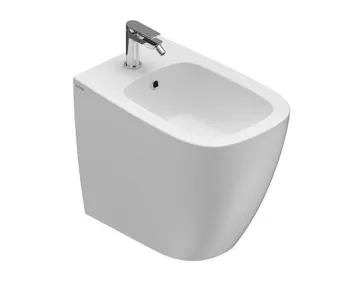 Биде Globo Genesis напольное приставное размер 55 см крепление в комплекте цвет bi (Bianc GN009BI