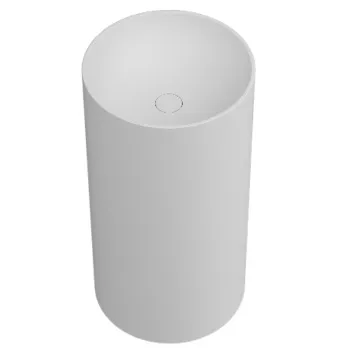 Раковина Moma Tower Roll 440 отдельностоящая, слив в пол, с донным клапаном, белый матовый TRL0404.MWS