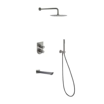 Смеситель для душа Ramonsoler Tzar встраиваемый с изливом, тропическим и ручным душем никель K3415031NC