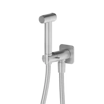 Гигиенический душ Newform X-steel 316 уголок с держателем, с запорным вентилем, на холодную воду, INOX 69644X.50.050