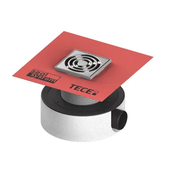 TECE Трап TECEdrainpoint низкий гориз. S114, со звукоизоляцией и предустановленной манжетой Seal System