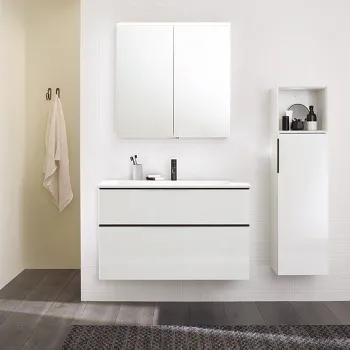 Тумба с раковиной Burgbad Eqio 102х62х49см 1 отв., цвет: белый глянец