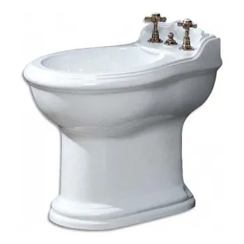 Биде напольное приставное Azzurra Jubilaeum 59x40см с 3 отв под смеситель, белый с креплением к полу JUBIT000000TBI/(JUB510/T bi)*3