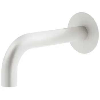 Излив для раковины, настенный, длина Plumberia Selection Ixo 250, d.24, подкл. 1/2' с латунной накладкой d.70, белый матовый, SPT0258BO