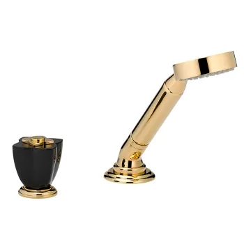 Смеситель на борт ванны THG Petale De Cristal Noir U6D-F01-6532/60A полированное золото