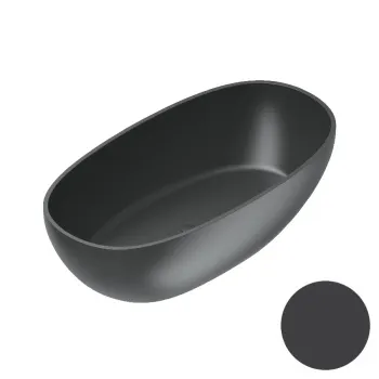 Ванна из искусственного камня 176×91 h52 Catalano Vasche Solid со слив-переливом Nero satinato 7239020022