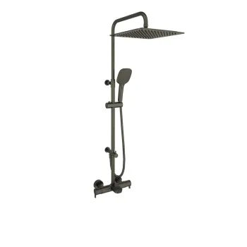 Душевая система Ramonsoler Blautherm термостатическая с изливом и с регулировкой высоты графит 945612RPK300GR
