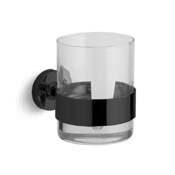 Стакан подвесной Bertocci Cinquecento, прозрачное стекло/черный матовый 11005000800